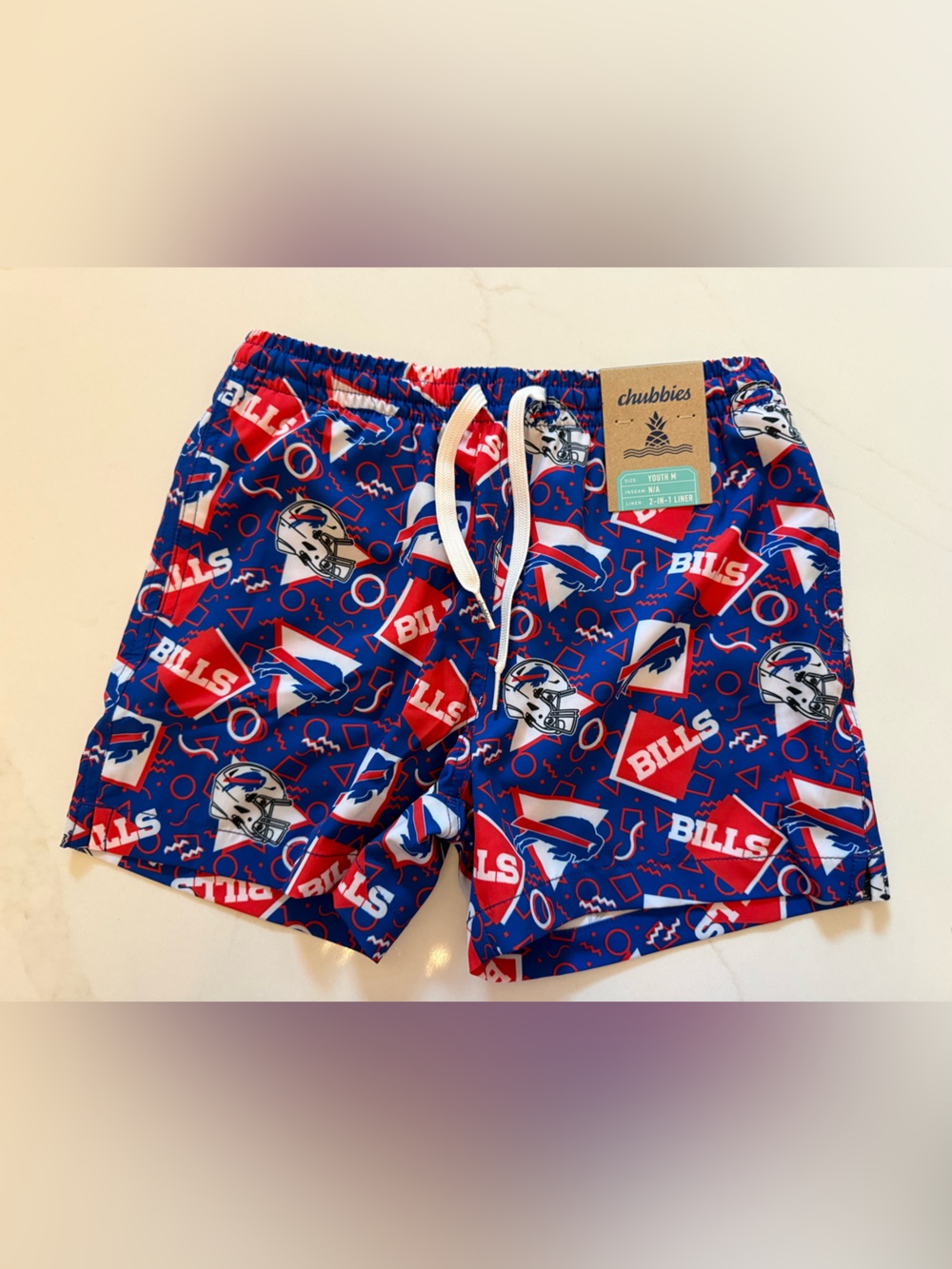 chubbies Boys Buffalo Bills Buffalo-Print Swim Shorts
